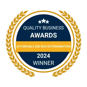 Quality Business Awards 2024 Winner badge awarded to Affordable Bed Bug Exterminators in Milwaukee.
